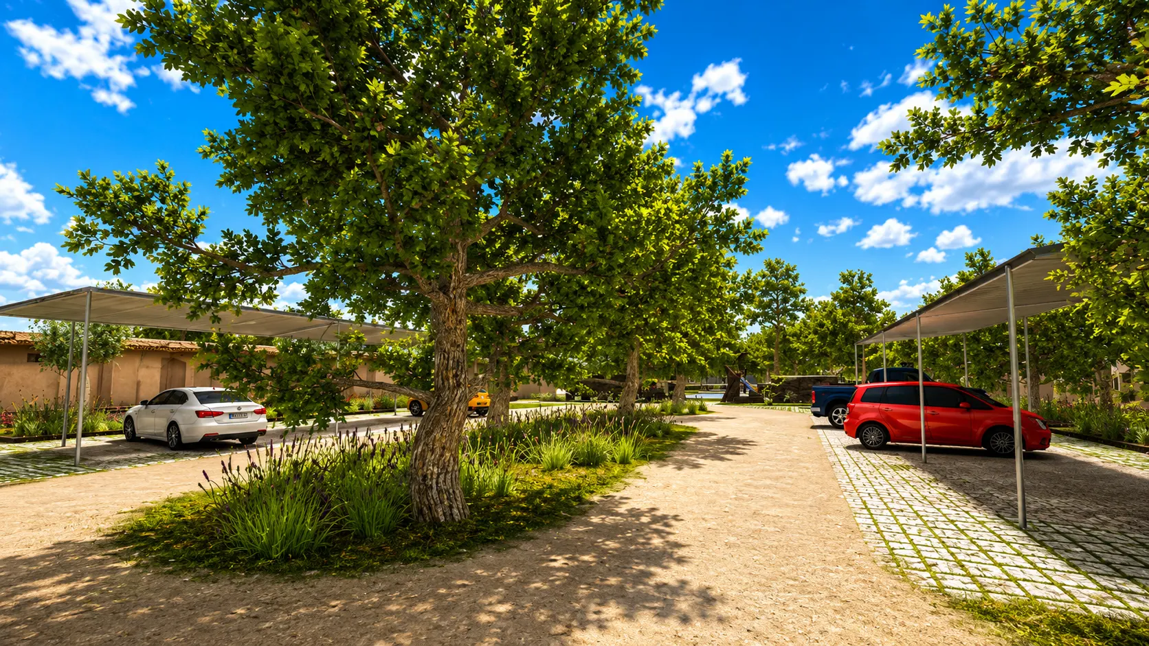 Visitors Parking with Solar Shade